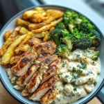 Avocado Greek Chicken Alfredo with Crispy Broccoli