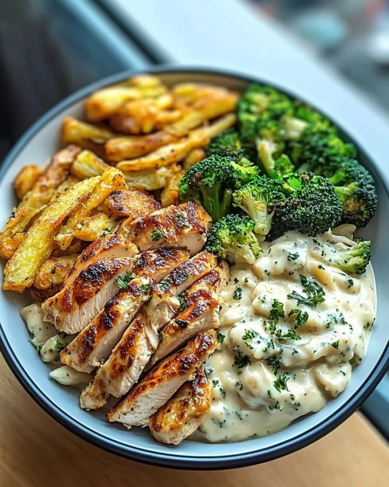 Avocado Greek Chicken Alfredo with Crispy Broccoli