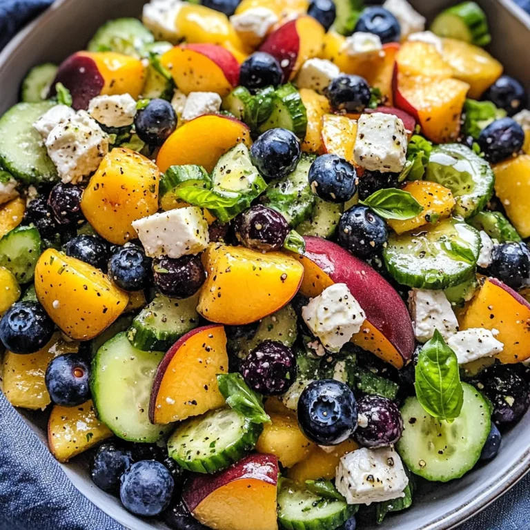 Blueberry Peach Feta Salad