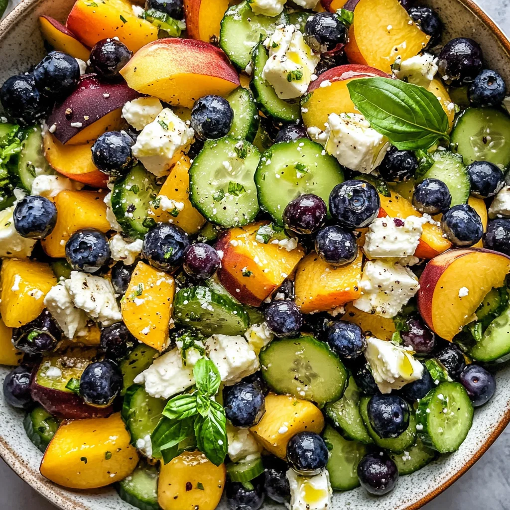 Blueberry Peach Feta Salad