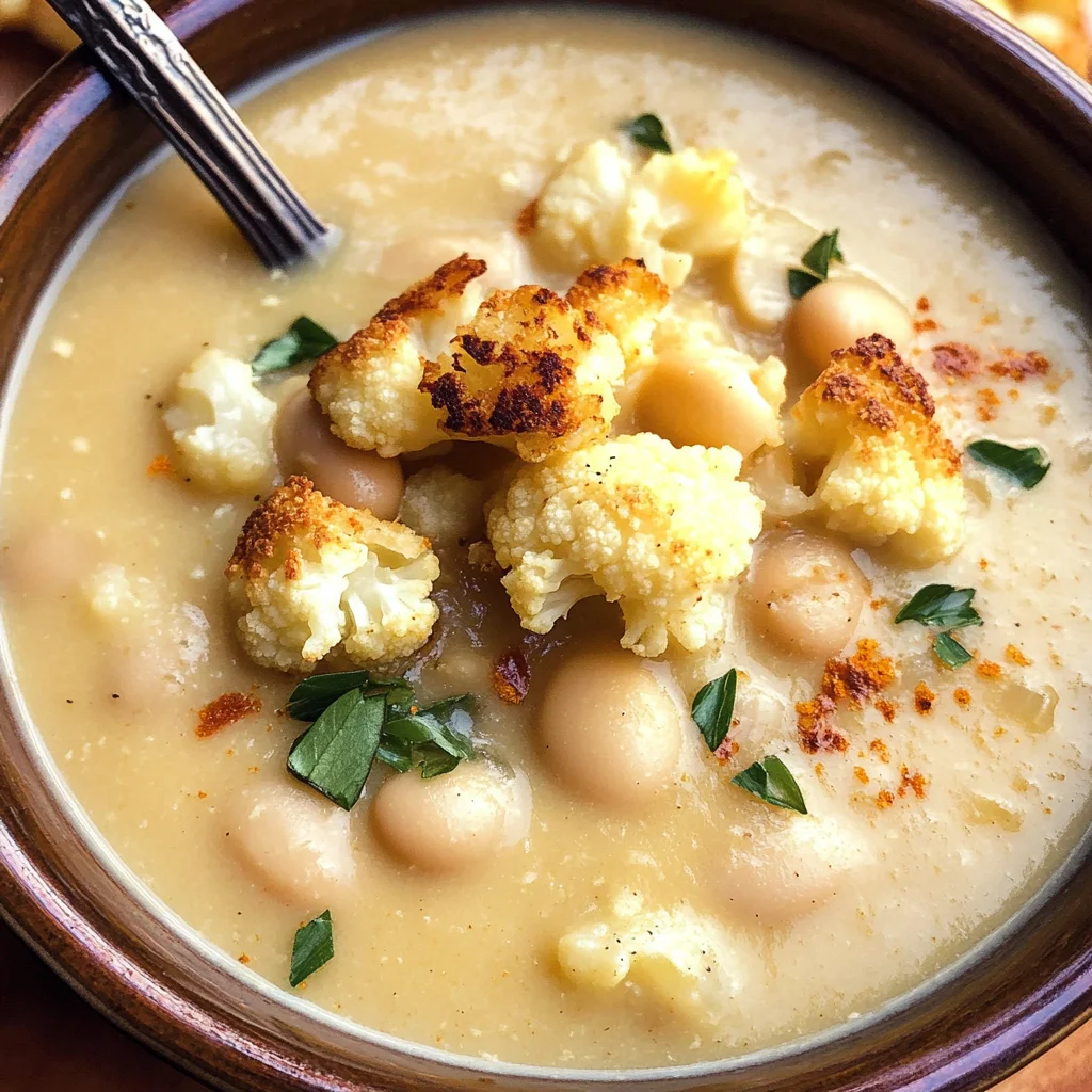 Creamy Cauliflower White Bean Soup