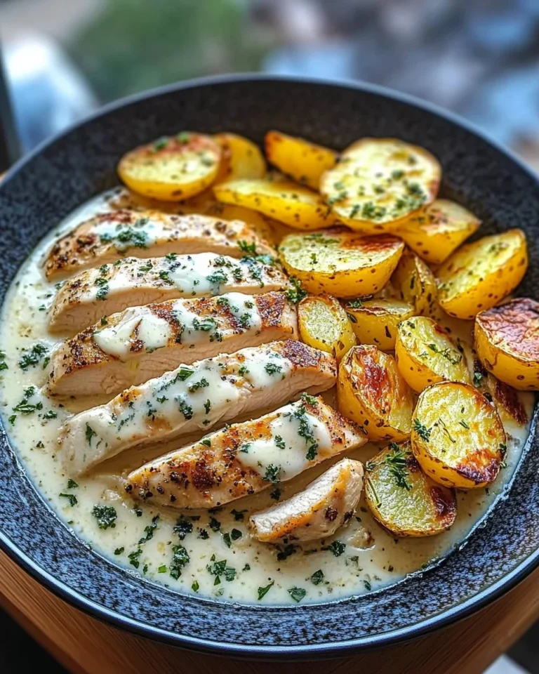 Creamy Lemon Herb Chicken Alfredo with Roasted Potatoes