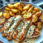 Double Parmesan Garlic Chicken Alfredo with Crispy Potatoes