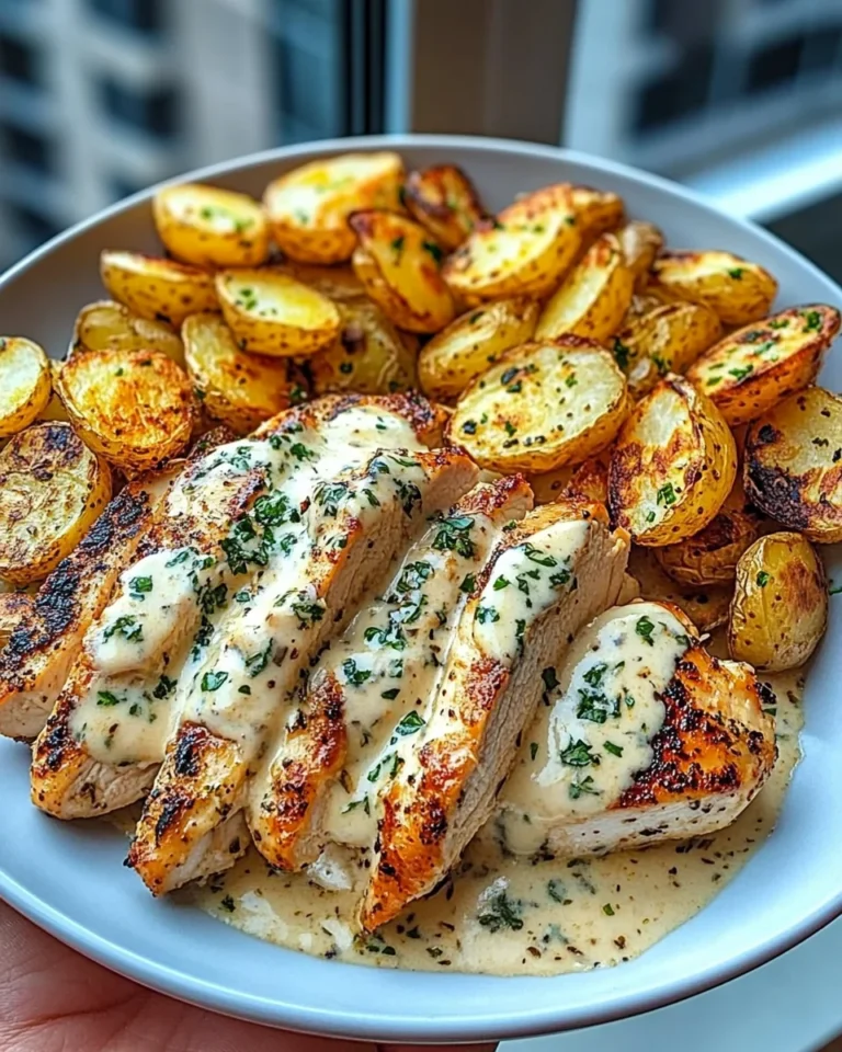 Double Parmesan Garlic Chicken Alfredo with Crispy Potatoes