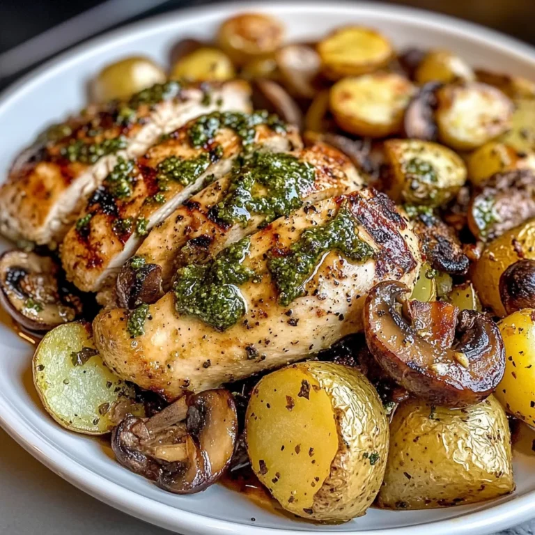 Greek Garlic Chicken with Rosemary Roasted Potatoes