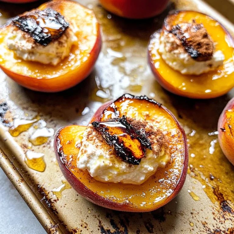 Grilled Peaches with Cinnamon Honey Ricotta