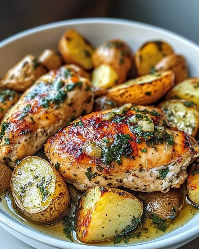 Hot Honey Garlic Chicken with Roasted Potatoes