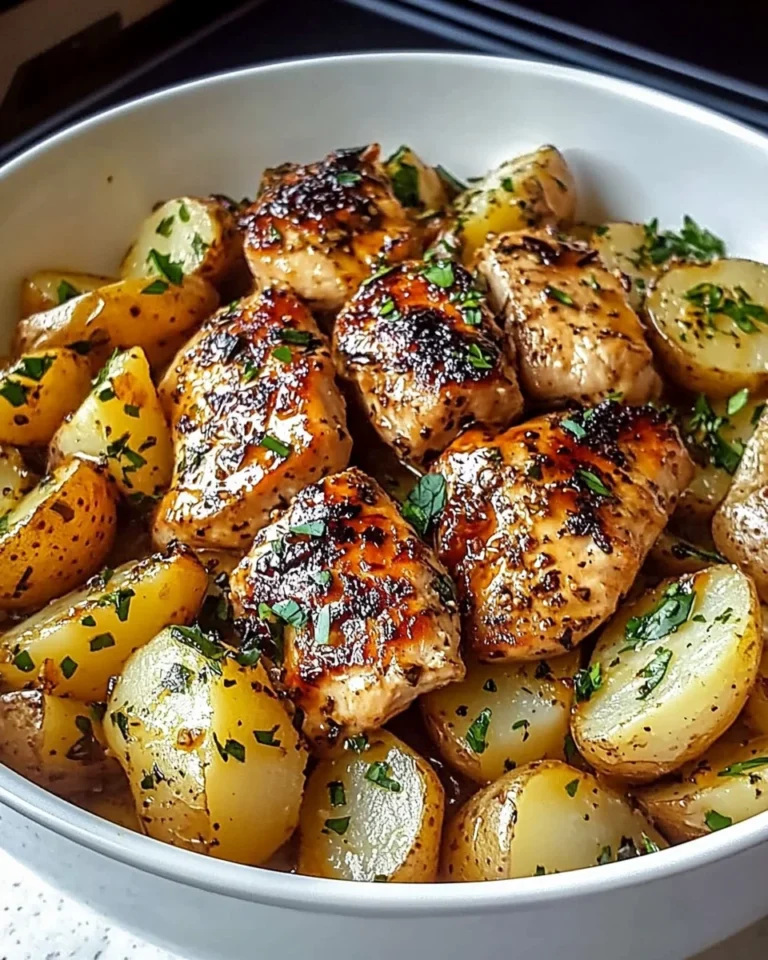 Hot Honey Greek Chicken Alfredo with Roasted Garlic Potatoes