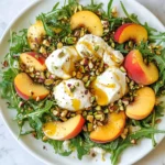 Peach Burrata Arugula Salad
