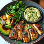 Spicy Greek Hot Honey Chicken with Avocado Tahini Alfredo