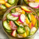Sweet and Spicy Peach Jalapeno Pickles