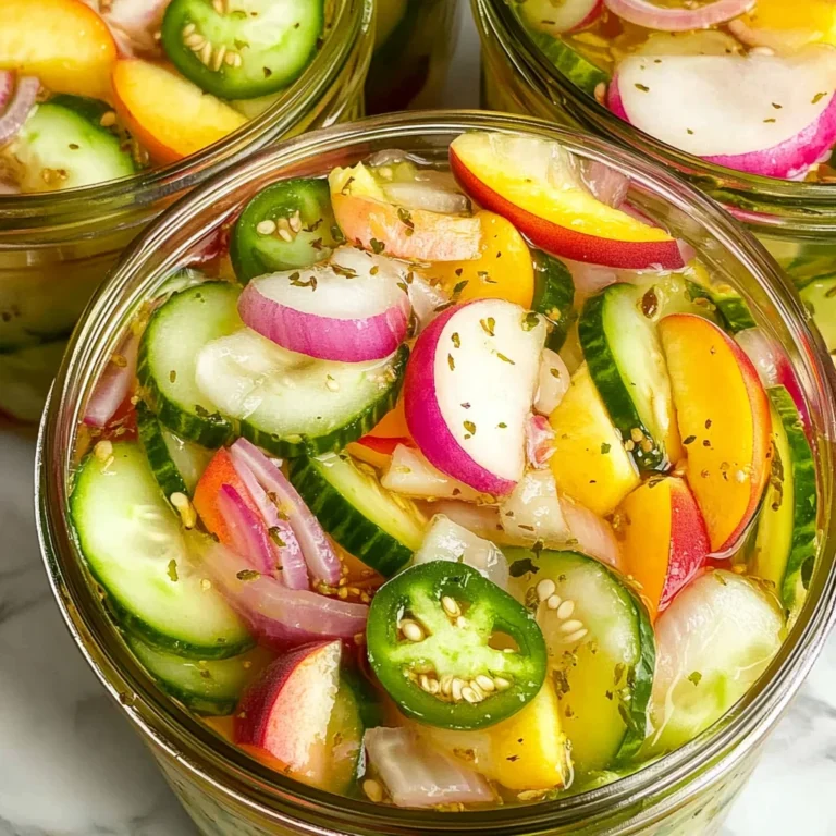 Sweet and Spicy Peach Jalapeno Pickles