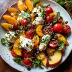 Tomato, Peach, and Burrata Salad