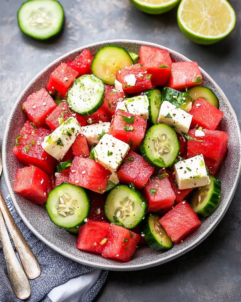 Watermelon Cucumber Salad Recipe