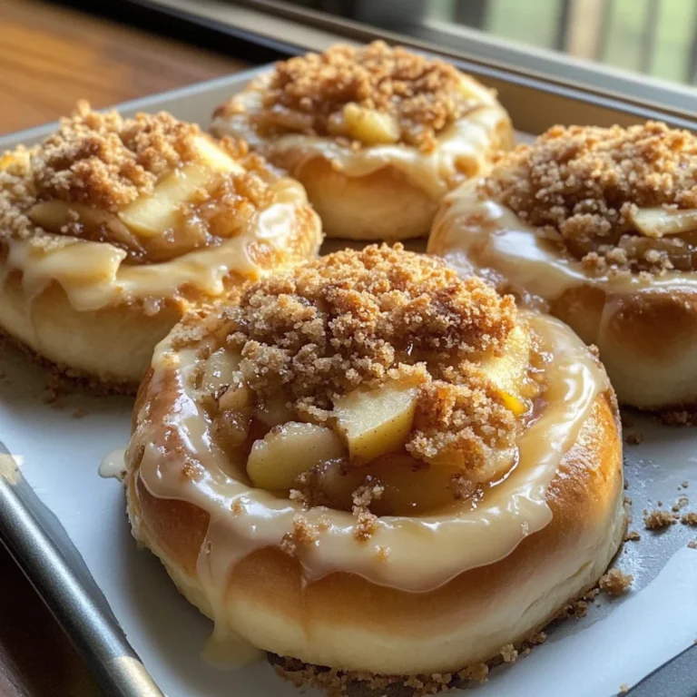 Apple Cheesecake Buns with Crumble Topping & Sweet Glaze