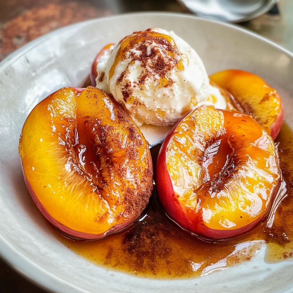 Baked Nectarines with Cinnamon Honey Sauce