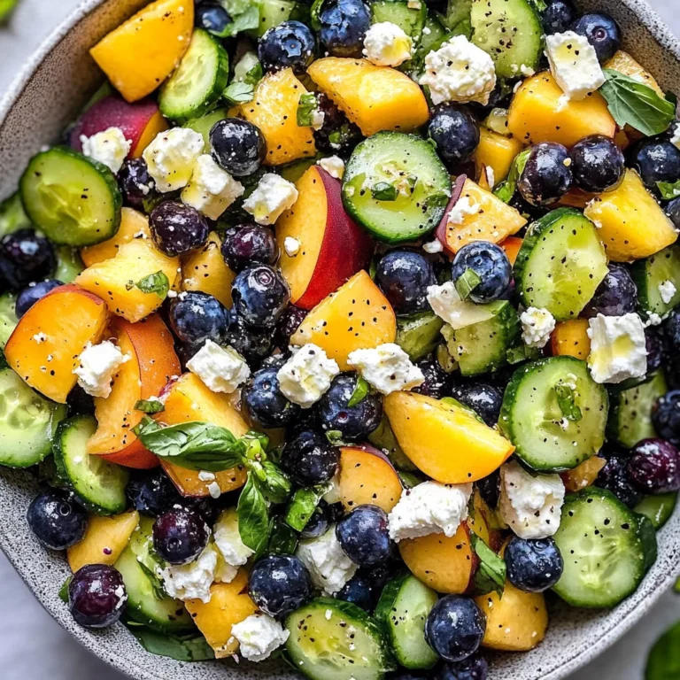 Blueberry Peach Feta Salad