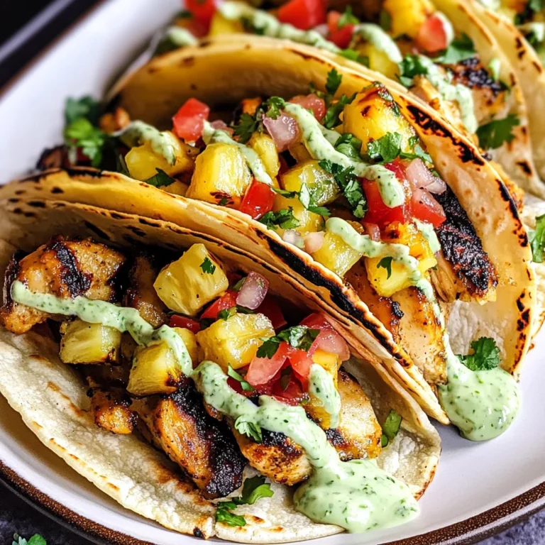 Chili Lime Chicken Tacos with Grilled Pineapple Salsa