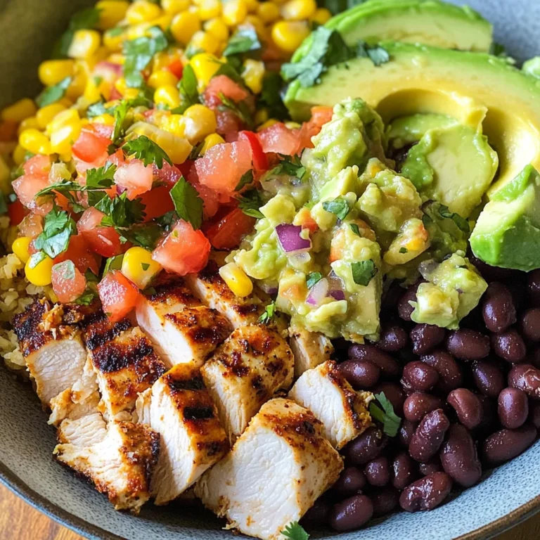 Grilled Chicken Burrito Bowls with Avocado Salsa