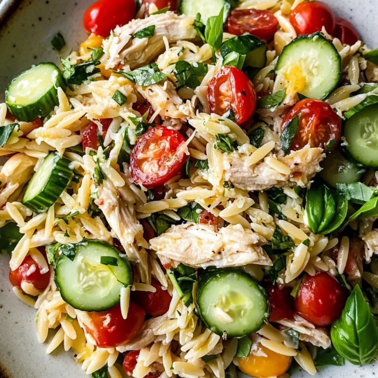 Lemon Orzo Salad with Chicken