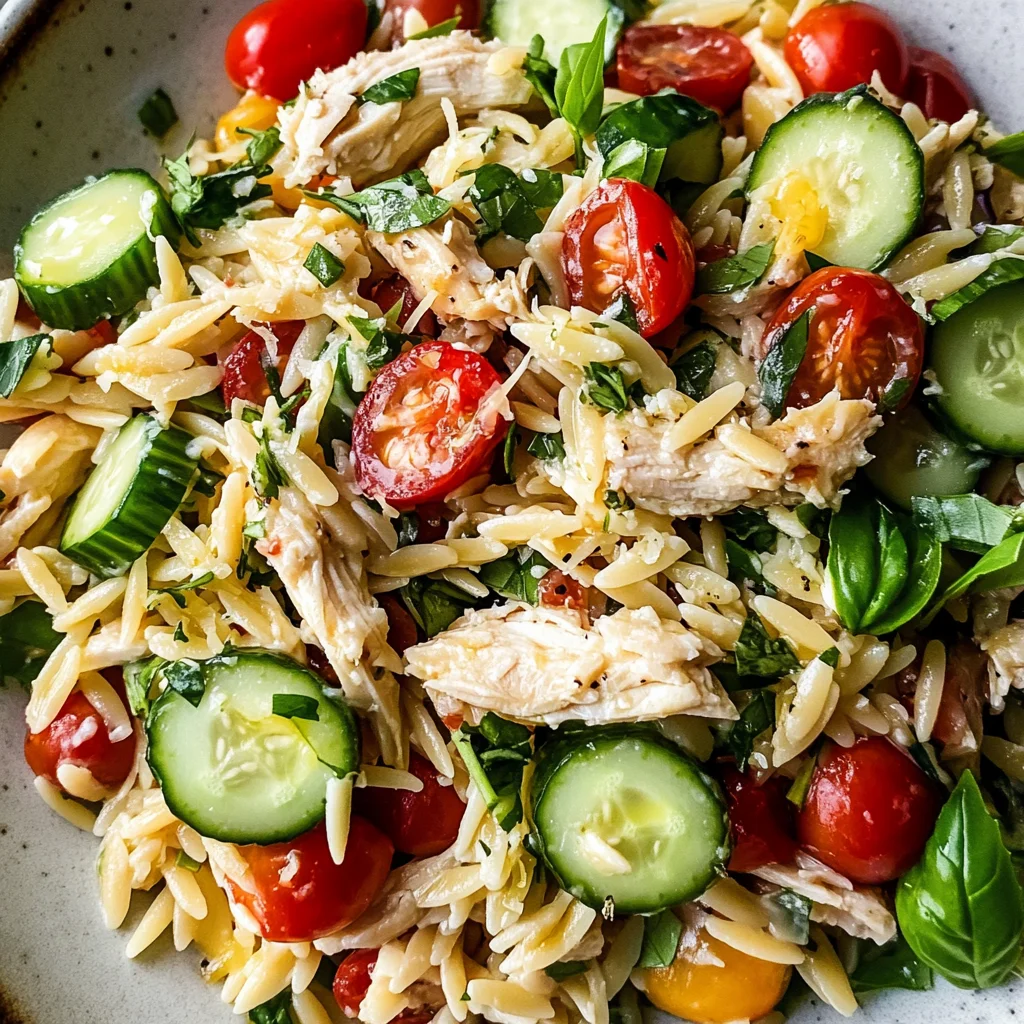 Lemon Orzo Salad with Chicken