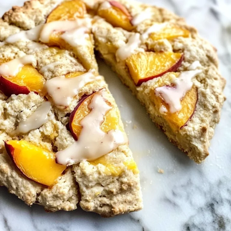 Peach Scones with Honey Vanilla Glaze