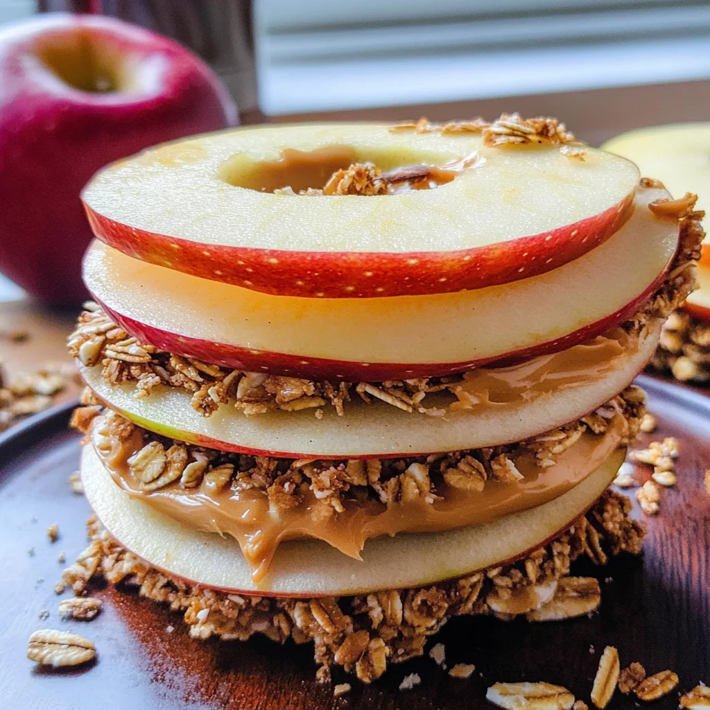 Peanut Butter Apple Sandwiches with Granola