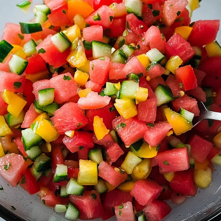 Watermelon Salsa with Cucumbers and Peppers