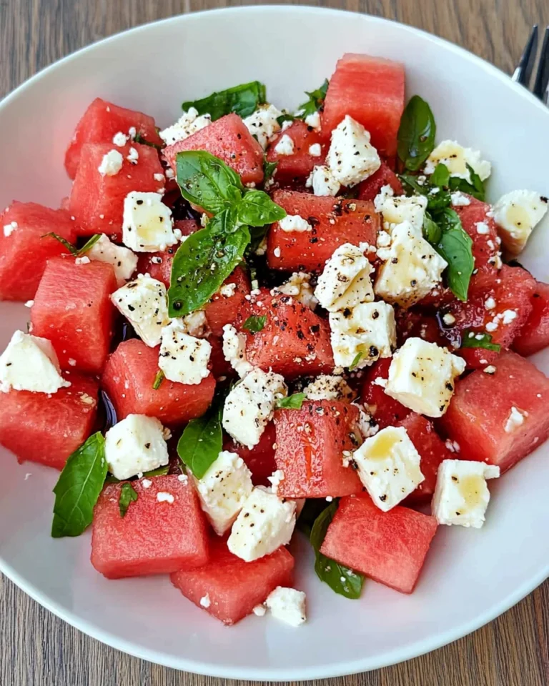 Watermelon and Feta Salad with Honey Balsamic Vinaigrette