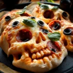 Cheesy Halloween Pizza Skulls