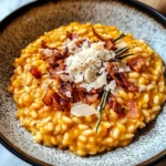 Pumpkin Risotto with Turkey Bacon & Parmesan