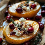 Baked Pears with Feta, Honey, and Cranberries