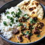 Coconut-Curry Beef with Garlic Naan & Jasmine Rice