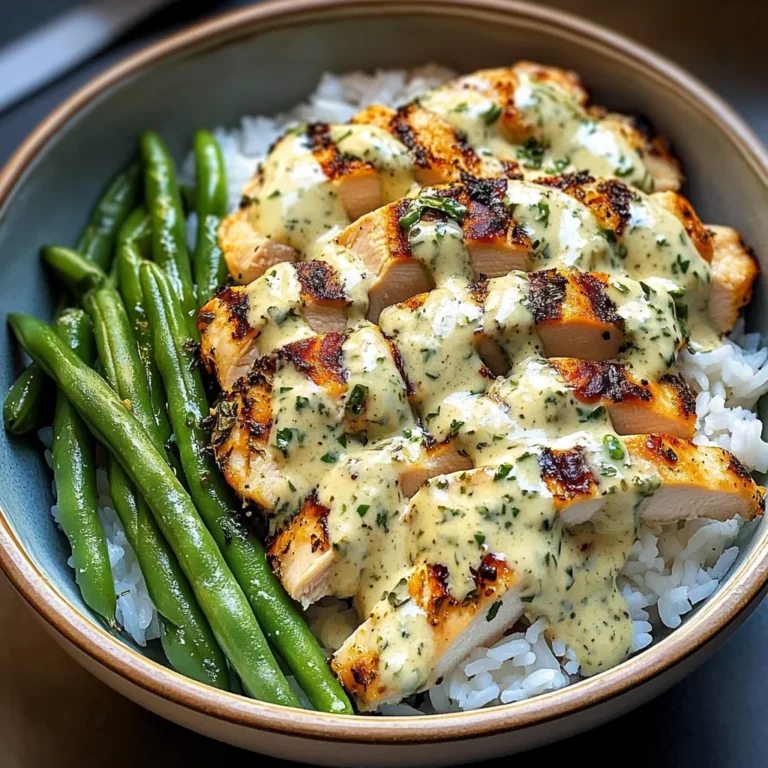 Creamy Herb Chicken Rice Bowl with Green Beans