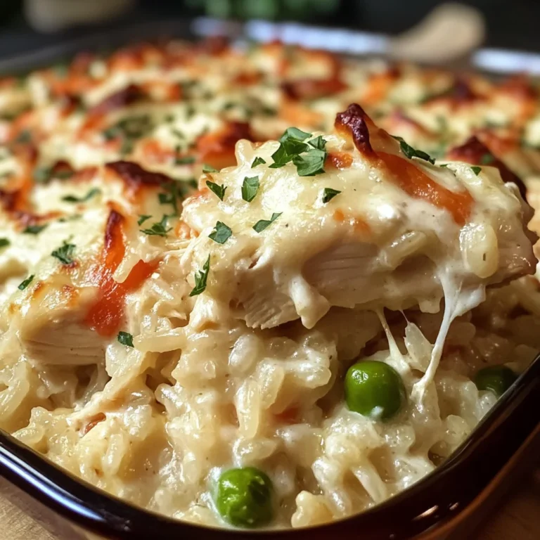 Dump-and-Bake Chicken Alfredo Rice Casserole Recipe