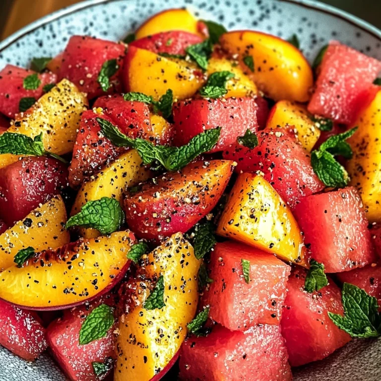 Easy Summer Peach Watermelon Salad