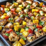 Hawaiian Chicken Sheet Pan Dinner