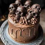High Altitude Ginger Chocolate Skull Cake for Halloween