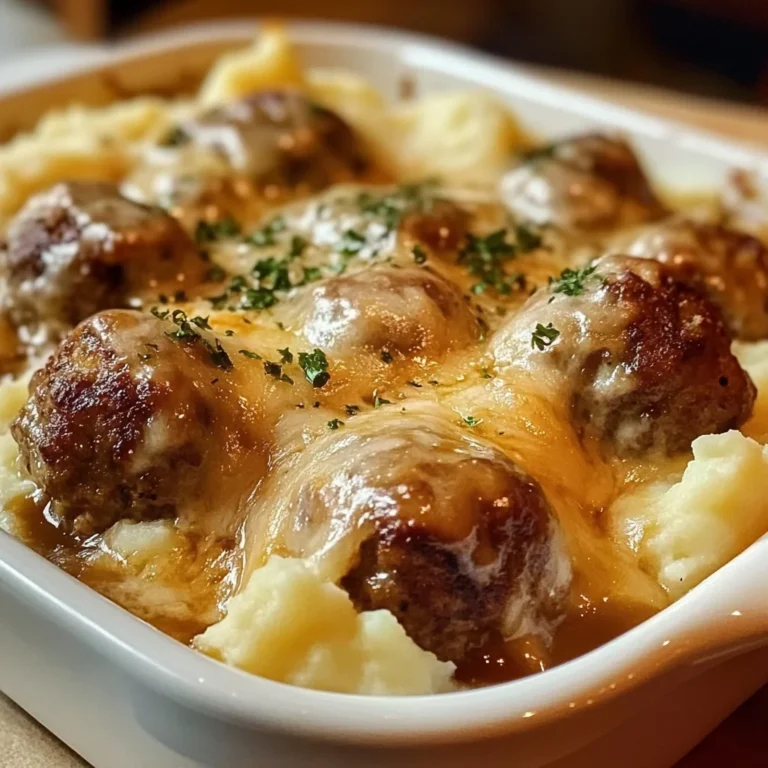 Meatball & Mashed Potato Bake