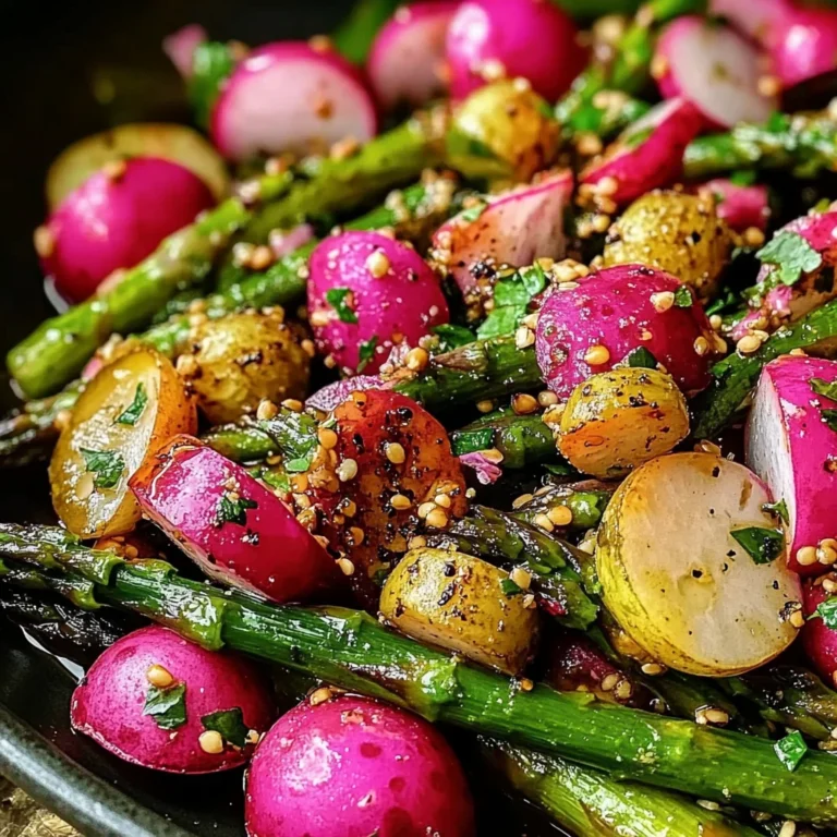 Roasted Asparagus and Radishes with Mustard Vinaigrette