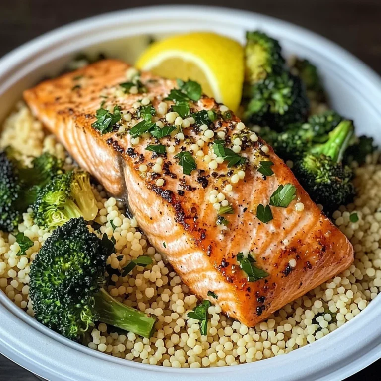 Salmon & Couscous Meal Prep with Roasted Broccoli