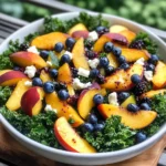 Summer Peach & Blueberry Kale Salad