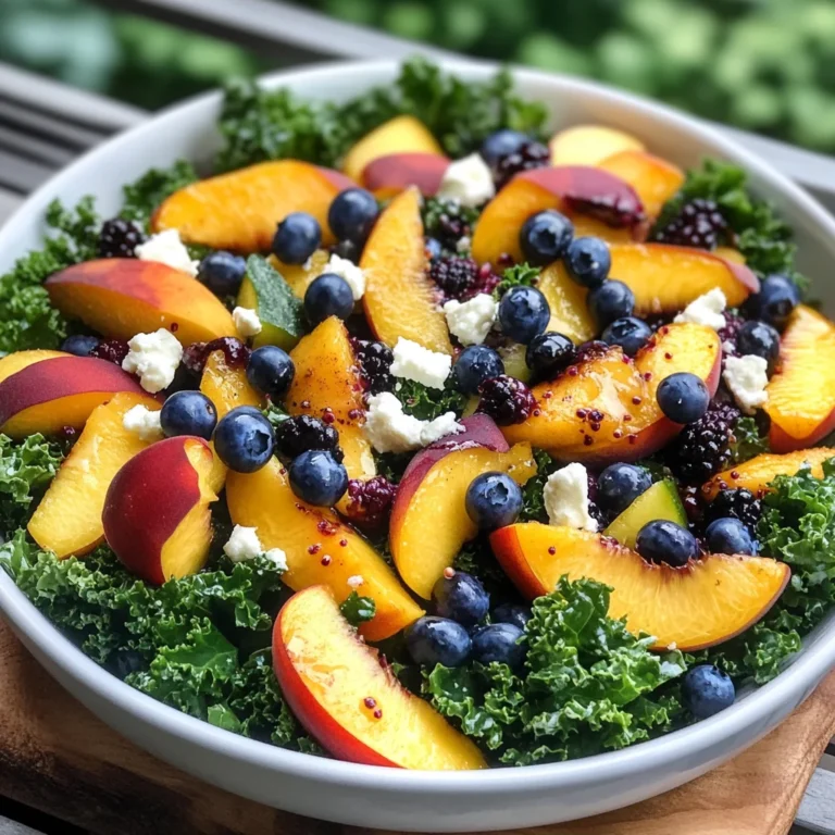 Summer Peach & Blueberry Kale Salad