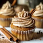 Vanilla Chai Pumpkin Latte Cupcakes with Cinnamon Brown Sugar Frosting