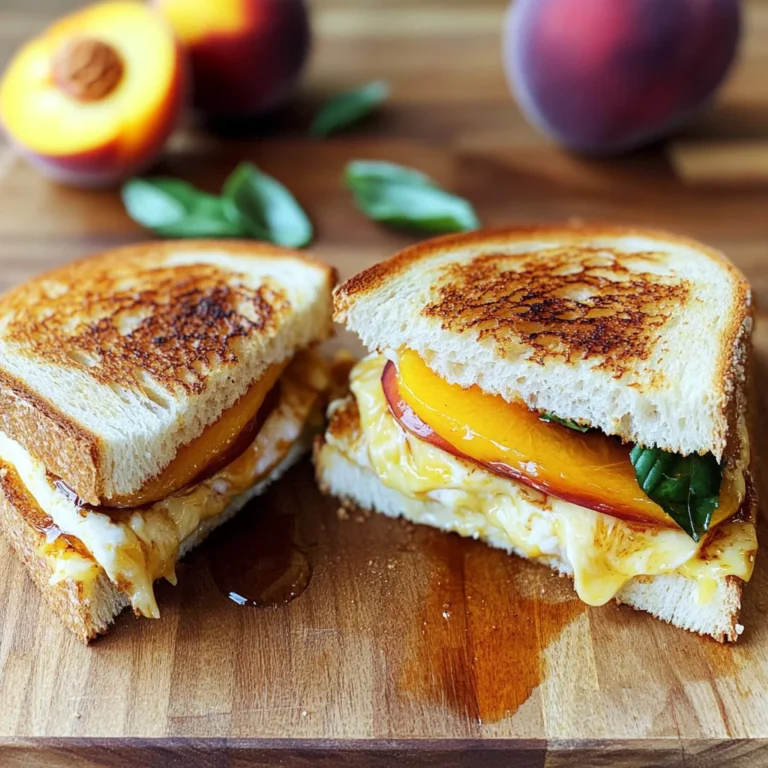 Honey Peach White Cheddar Grilled Cheese Sandwich