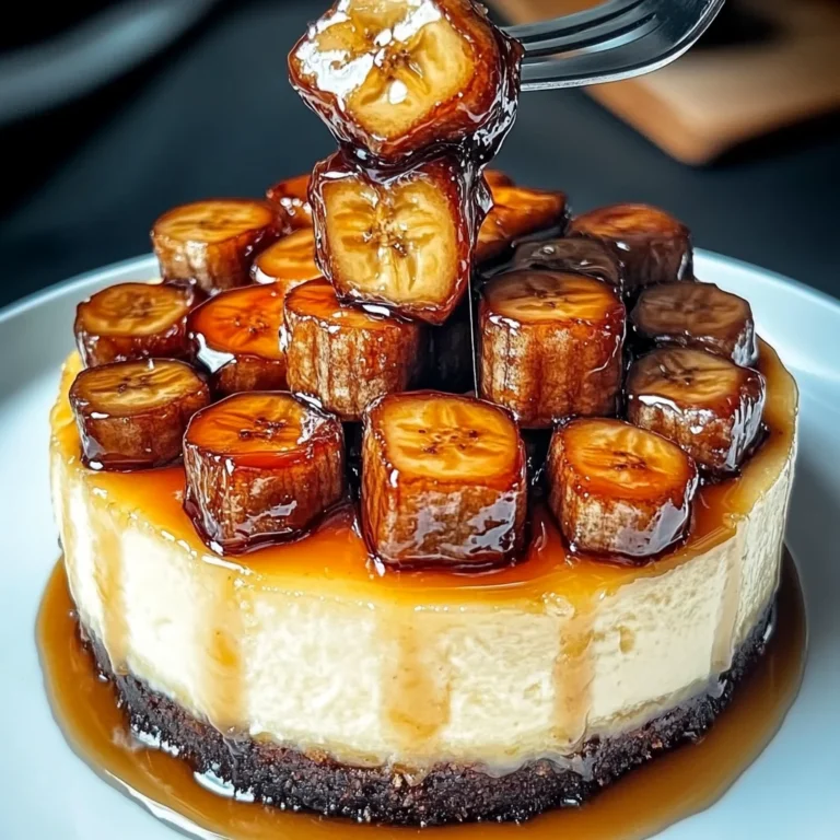 Caramelized Banana Cheesecake with Rum Glaze