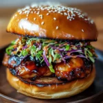 Korean BBQ Chicken Sandwich with Cabbage Slaw