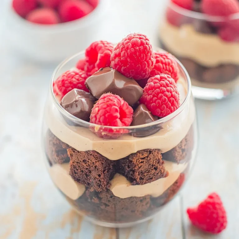 Raspberry Brownie Parfaits